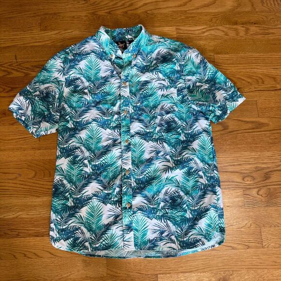 Chubbies Nutter Palm Print Full Button Down Tiki Hawaiian Shirt Mens‎ Medium - Picture 1 of 4
